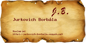 Jurkovich Borbála névjegykártya