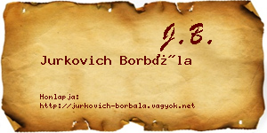 Jurkovich Borbála névjegykártya